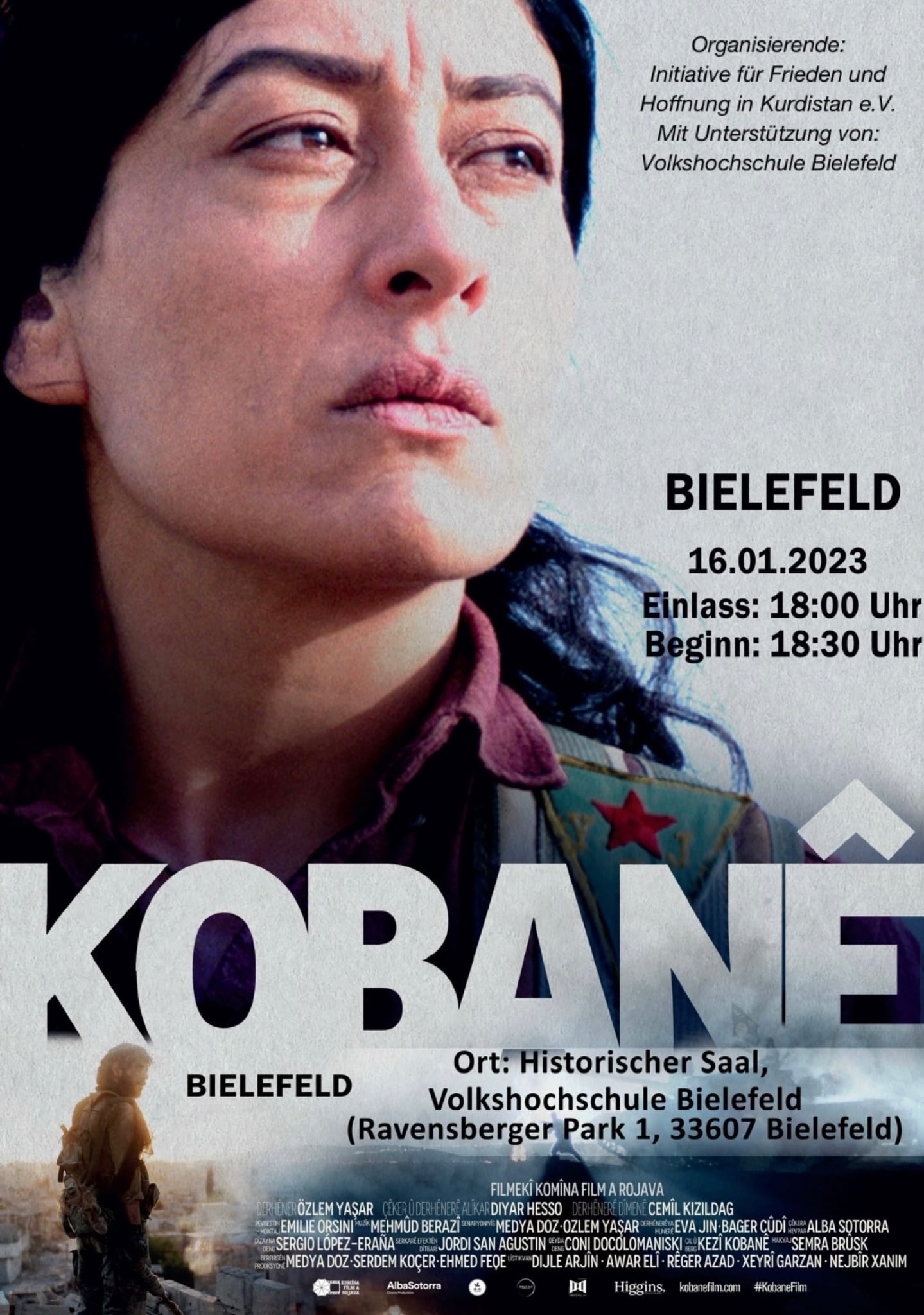 Filmvorführung „Kobanê”, 16. Januar 2023, 18 Uhr, Historischer Saal, Volkshochschule Bielefeld (OmU)